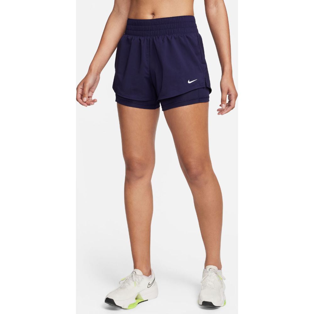 Nike W Nk One Df Mr 3In 2N1 Short Pantaloneta morado de mujer para entrenamiento