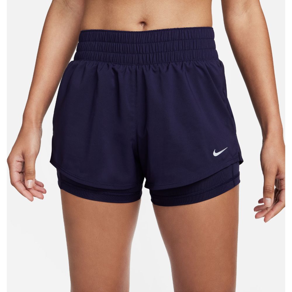 Nike W Nk One Df Mr 3In 2N1 Short Pantaloneta morado de mujer para entrenamiento