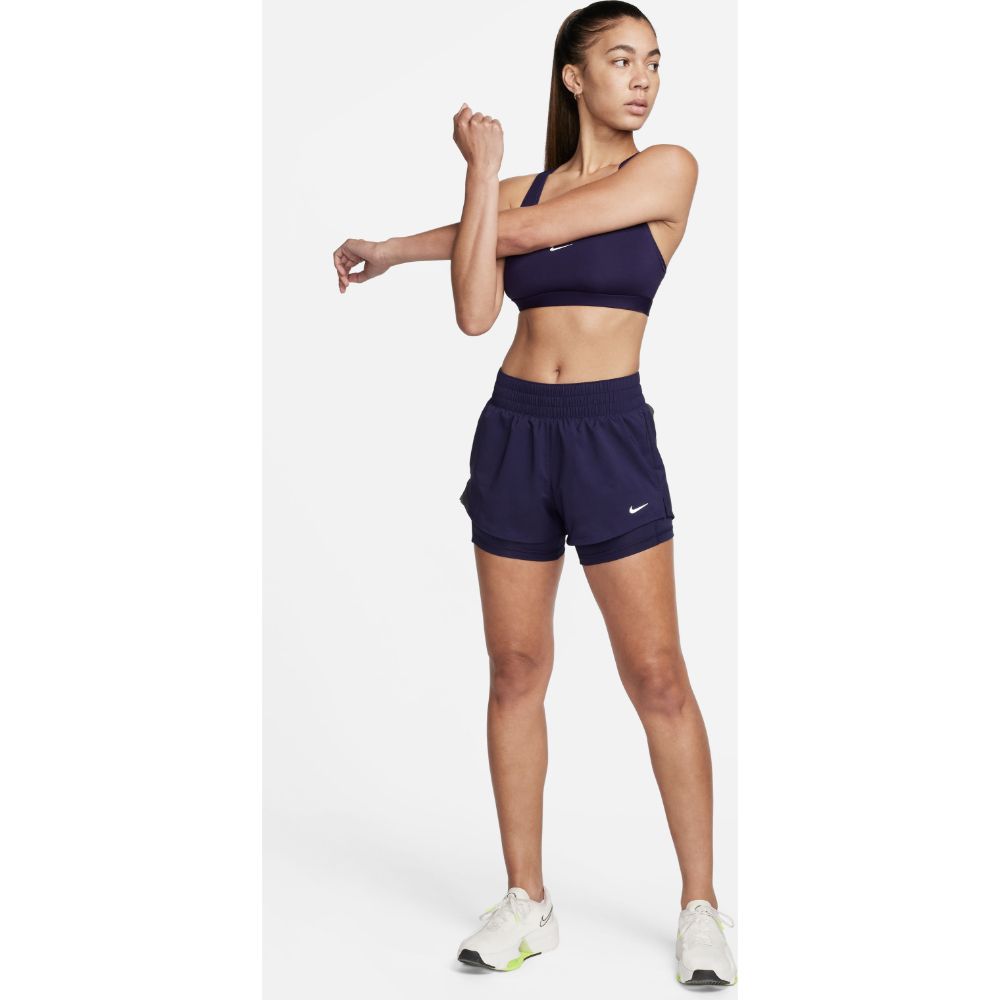 Nike W Nk One Df Mr 3In 2N1 Short Pantaloneta morado de mujer para entrenamiento