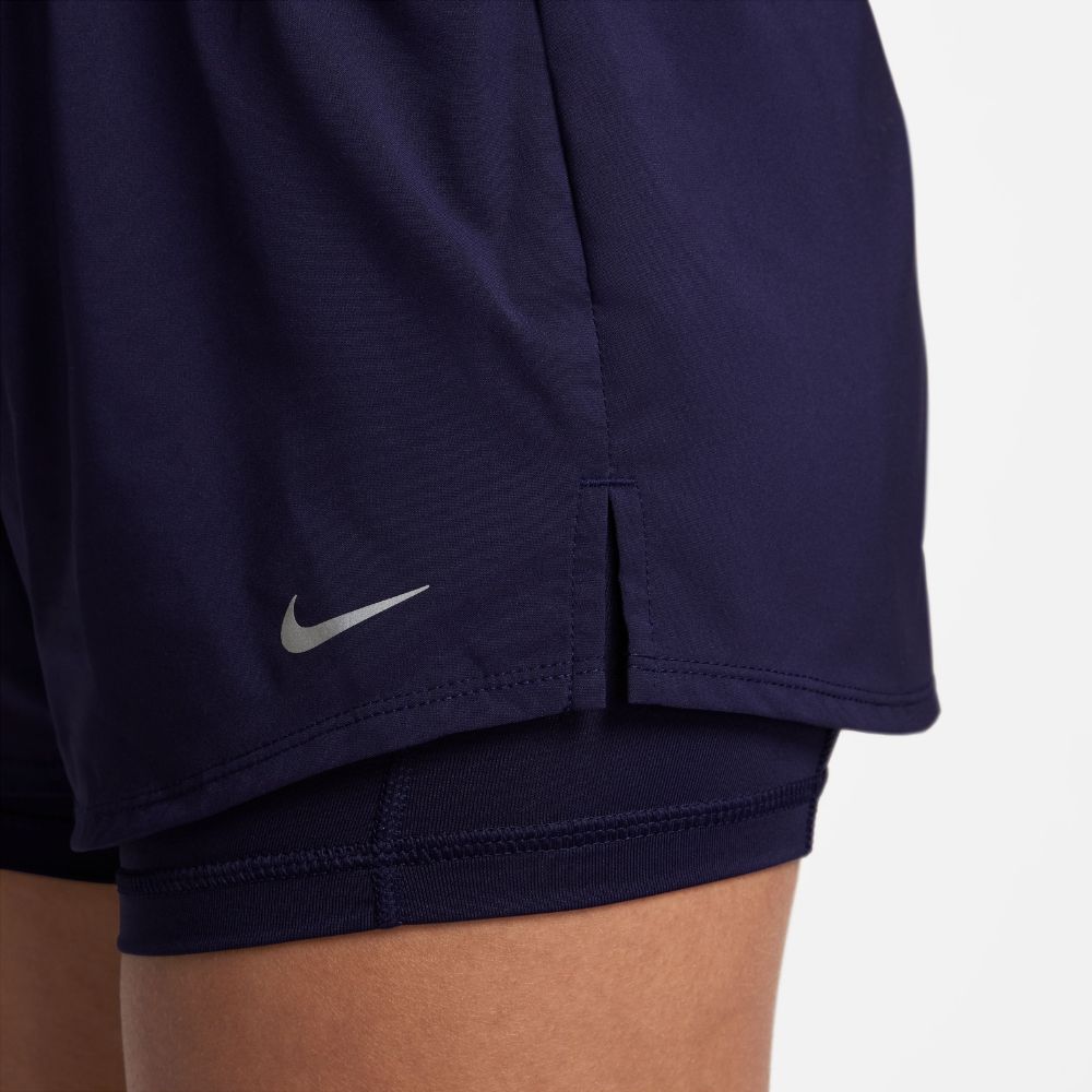 Nike W Nk One Df Mr 3In 2N1 Short Pantaloneta morado de mujer para entrenamiento