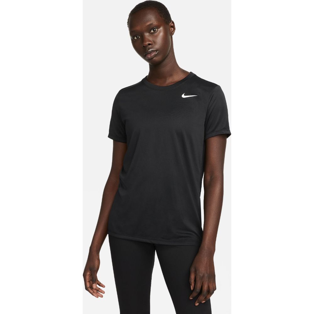 Nike W Nk Df Tee Rlgd Lbr Camiseta Manga Corta negro de mujer para entrenamiento