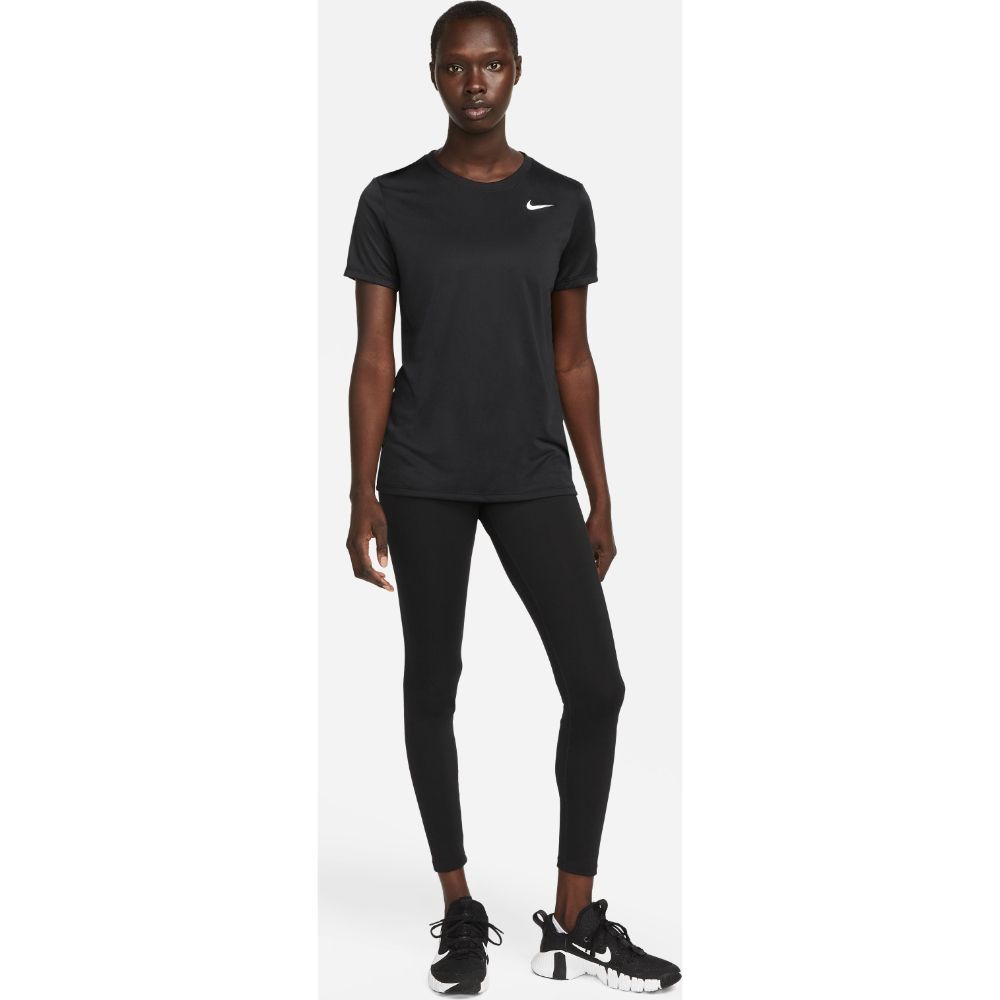 Nike W Nk Df Tee Rlgd Lbr Camiseta Manga Corta negro de mujer para entrenamiento