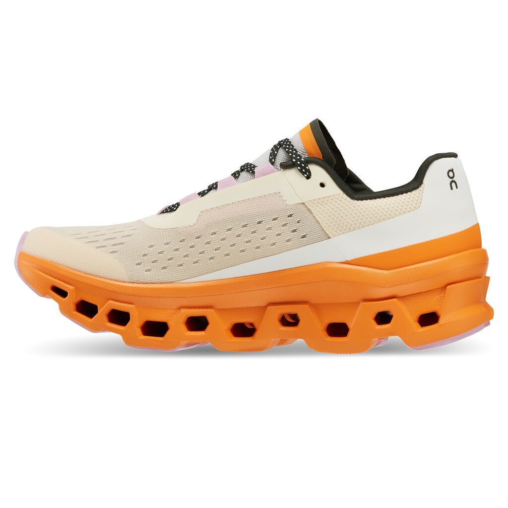 On Cloudmonster Tenis naranja de mujer para correr