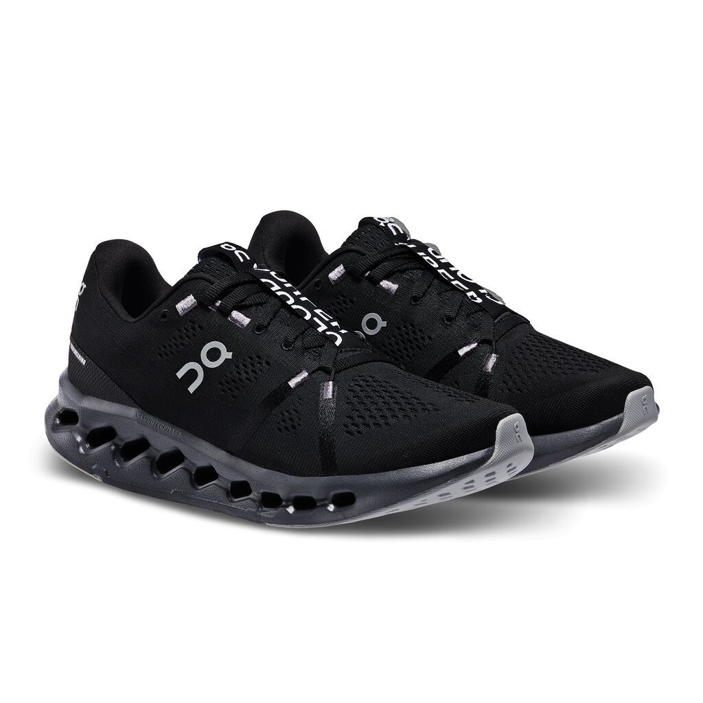 On Cloudsurfer Tenis negro de mujer para correr
