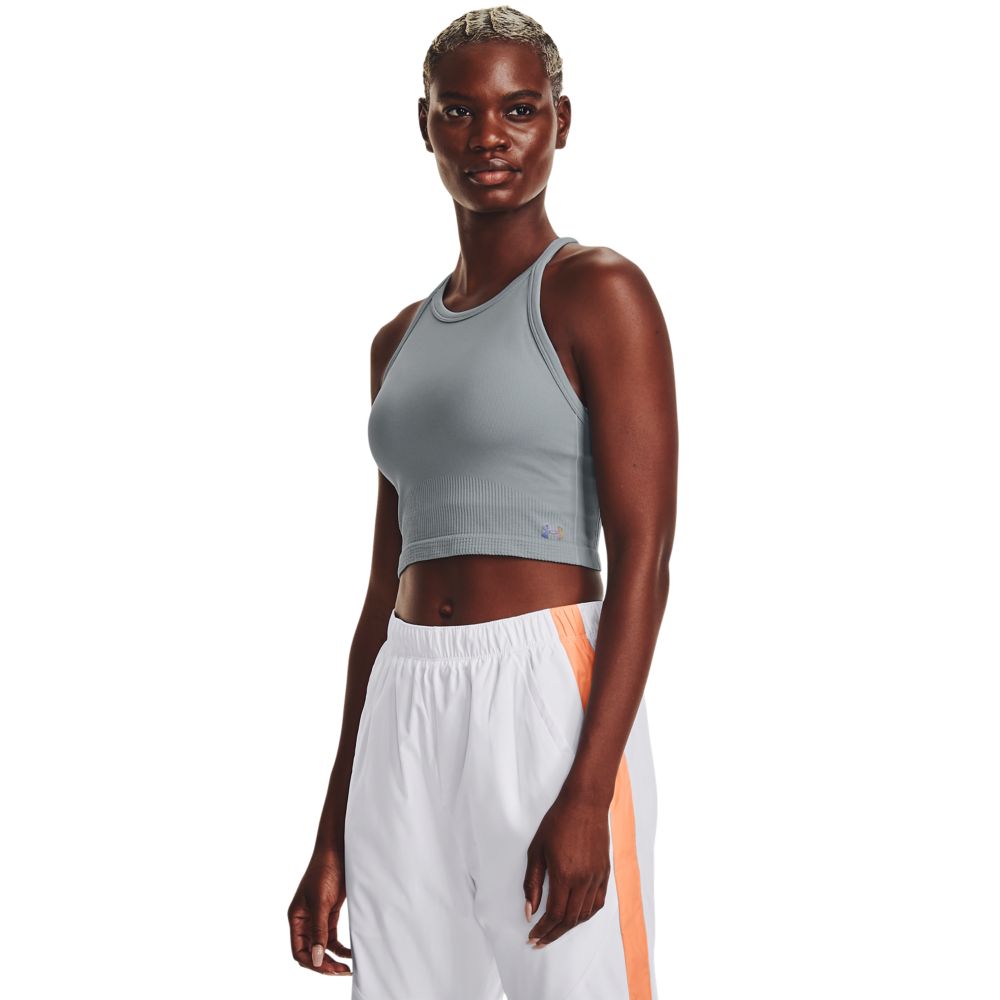 UA H Seamless Tank Top azul de mujer para entrenamiento
