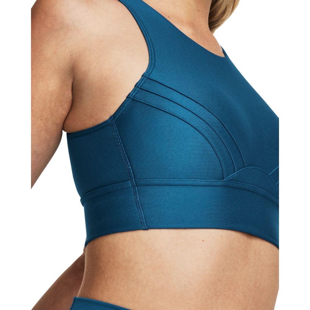 UA Infinity Pintuck Mid Top azul de mujer para entrenamiento