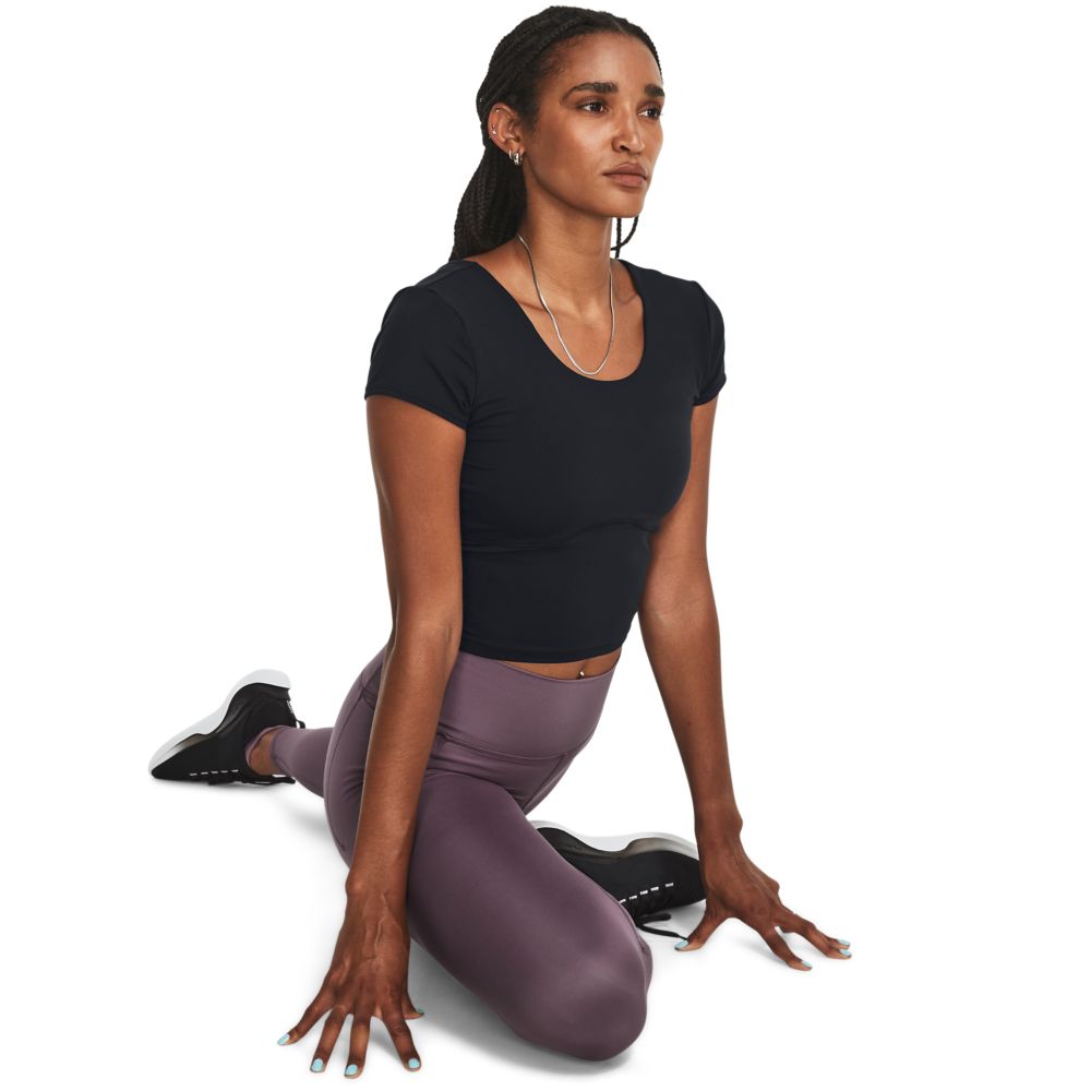 UA Meridian Ss Fitted Camiseta Manga Corta negro de mujer para entrenamiento