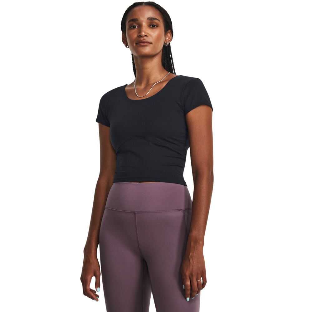UA Meridian Ss Fitted Camiseta Manga Corta negro de mujer para entrenamiento