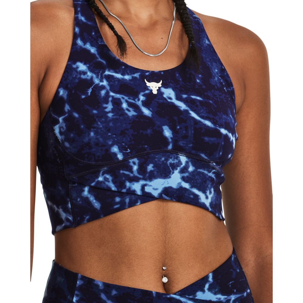 UA  Rck Lg Crssover Top Pt Top azul de mujer para entrenamiento