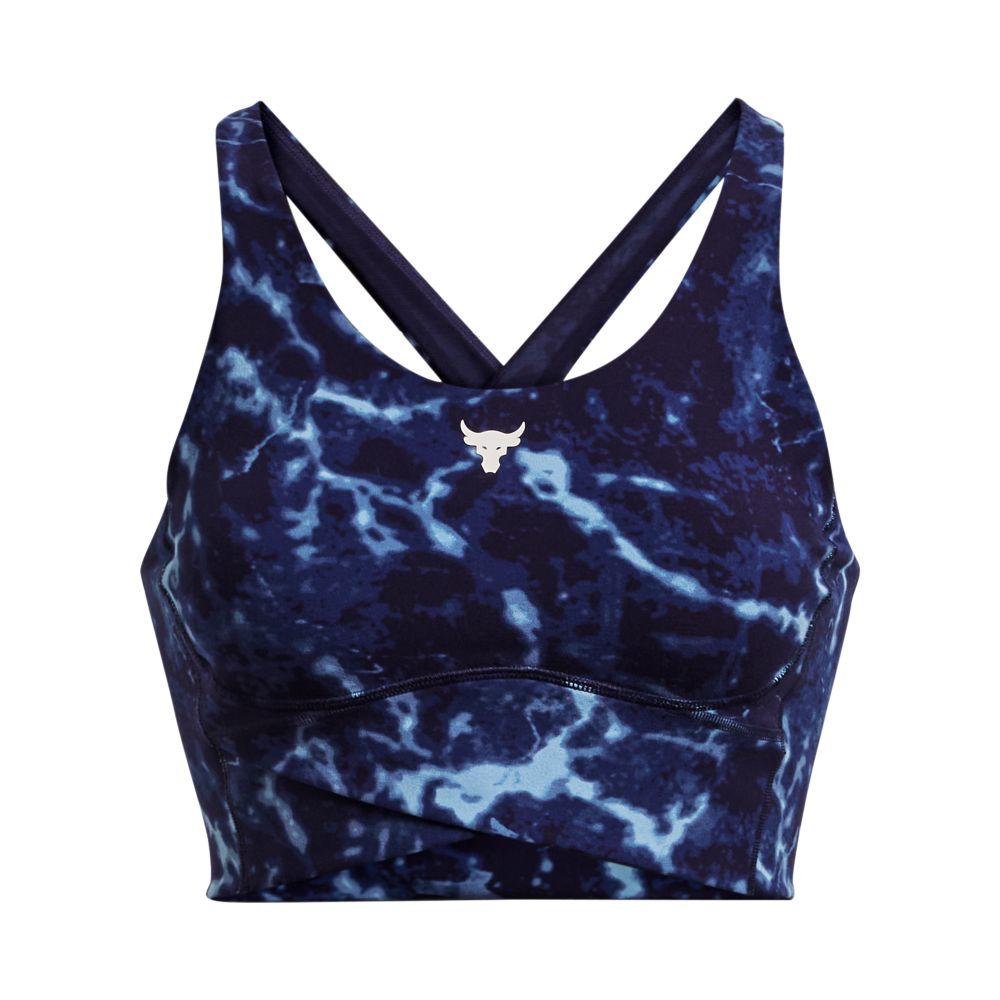 UA  Rck Lg Crssover Top Pt Top azul de mujer para entrenamiento