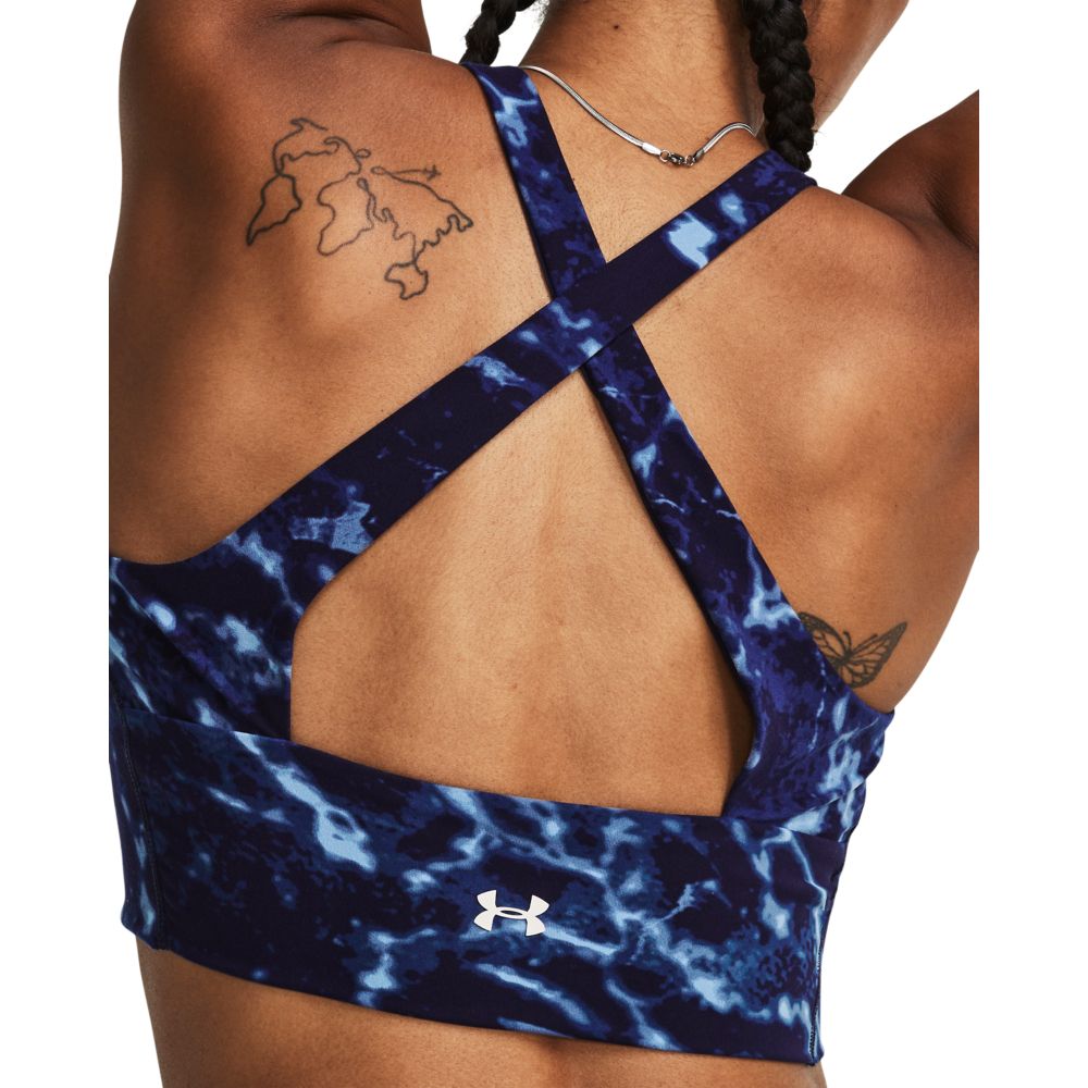 UA  Rck Lg Crssover Top Pt Top azul de mujer para entrenamiento