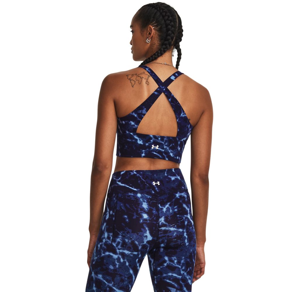 UA  Rck Lg Crssover Top Pt Top azul de mujer para entrenamiento