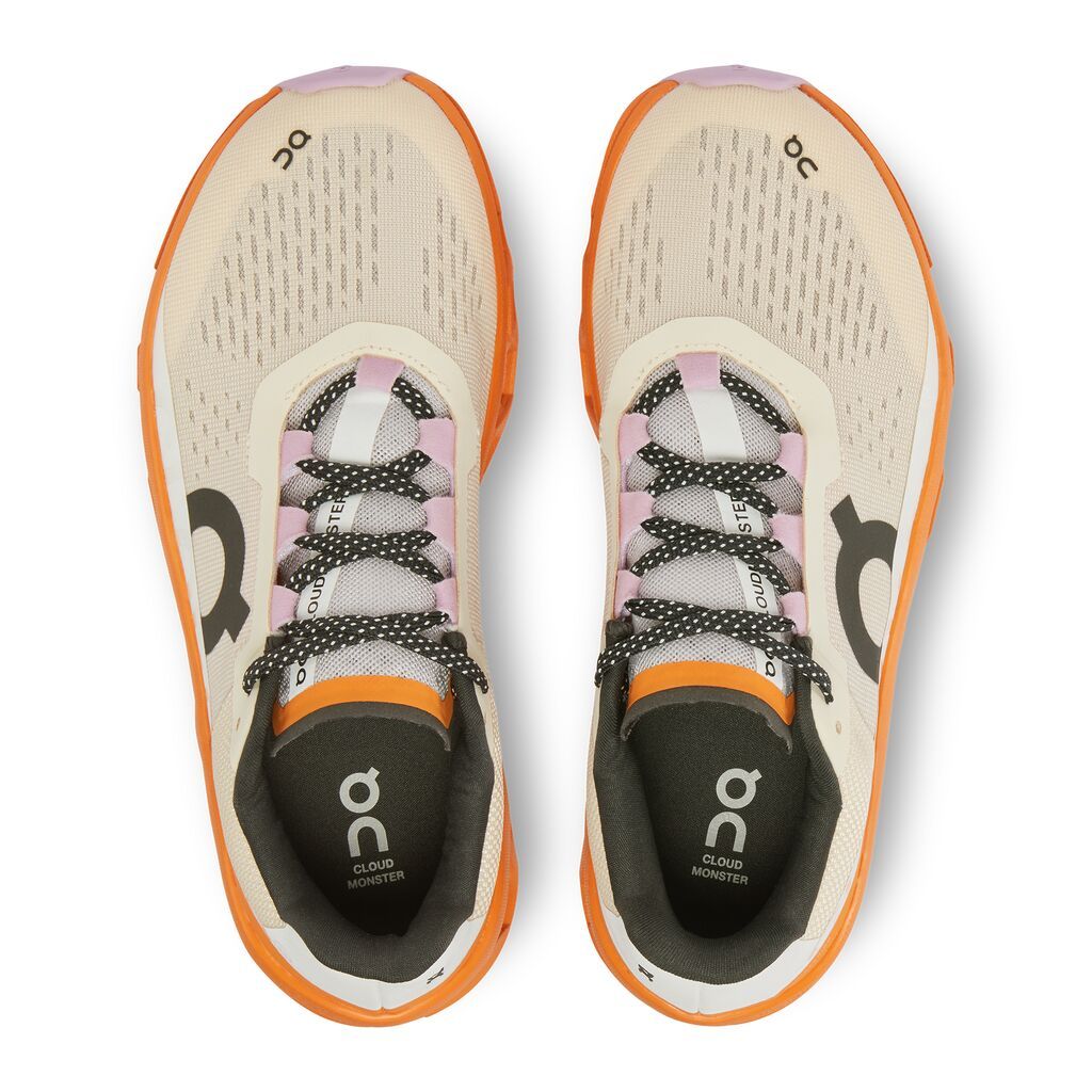 On Cloudmonster Tenis naranja de mujer para correr