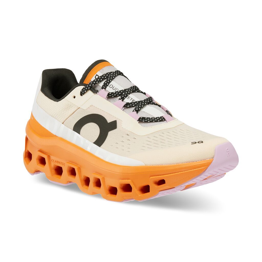 On Cloudmonster Tenis naranja de mujer para correr
