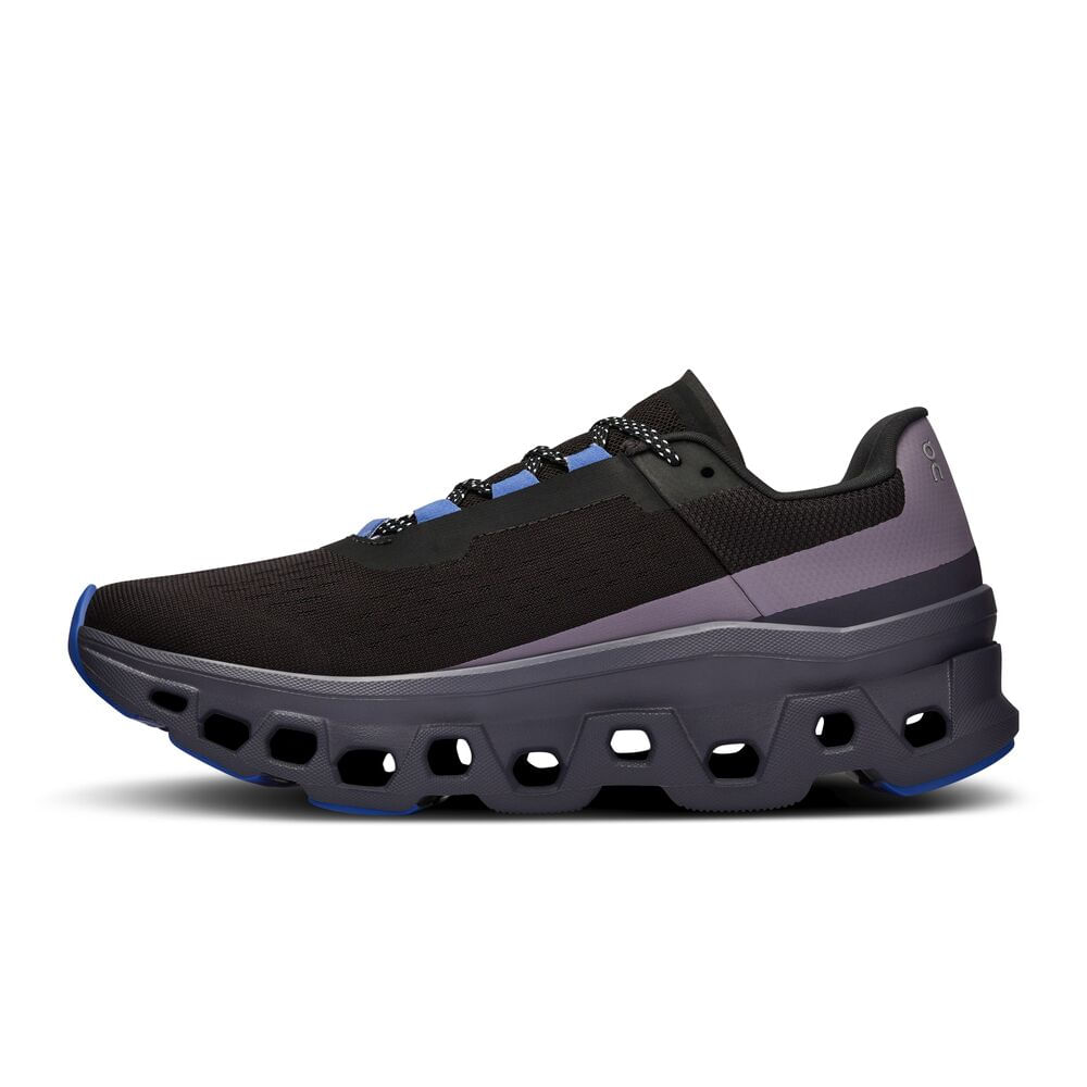 On Cloudmonster Tenis negro de mujer para correr