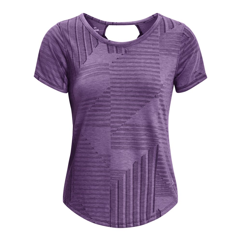 UA Eaker Deco Diamond Ss Camiseta Manga Corta morado de mujer para correr