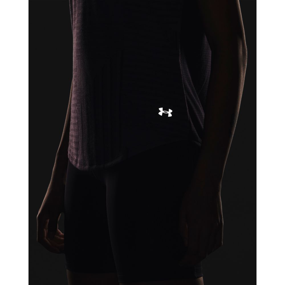 UA Eaker Deco Diamond Ss Camiseta Manga Corta morado de mujer para correr