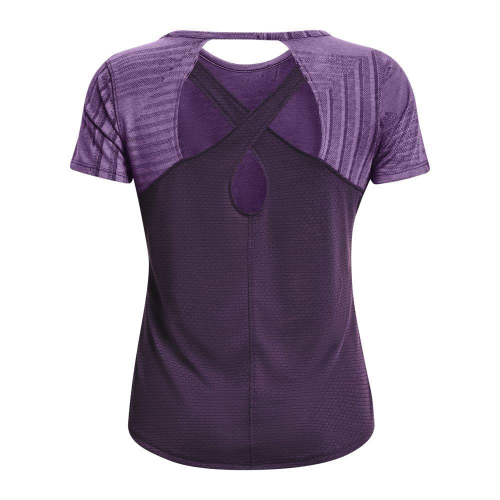 UA Eaker Deco Diamond Ss Camiseta Manga Corta morado de mujer para correr