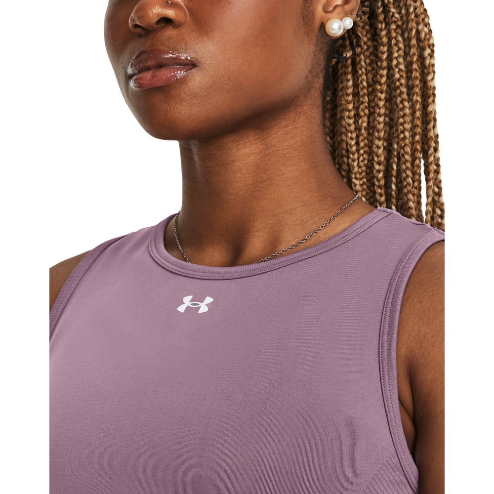 UA Train Seamless Tank Camiseta Manga Sisa morado de mujer para entrenamiento