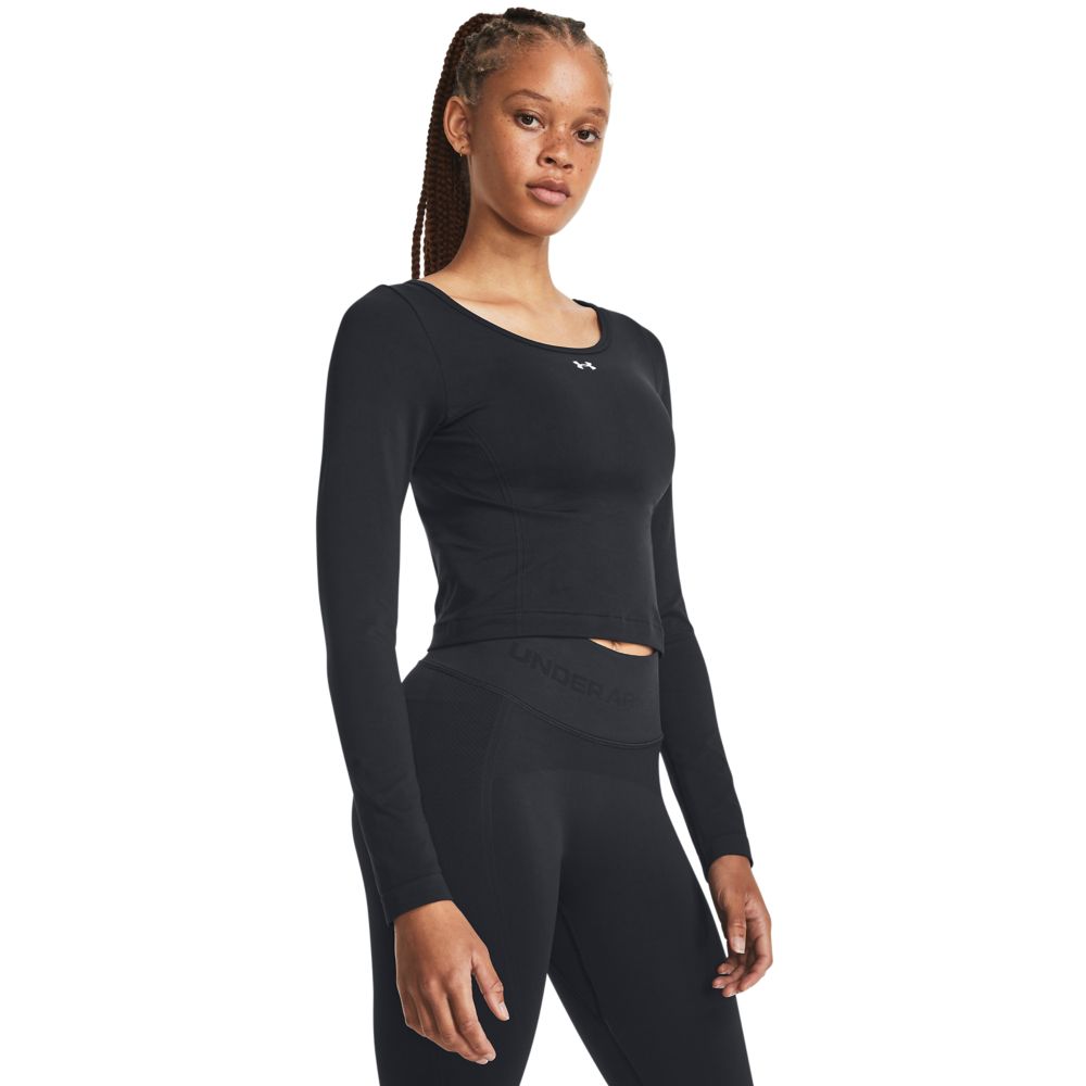 UA Train Seamless Ls Camiseta Manga Larga negro de mujer para entrenamiento