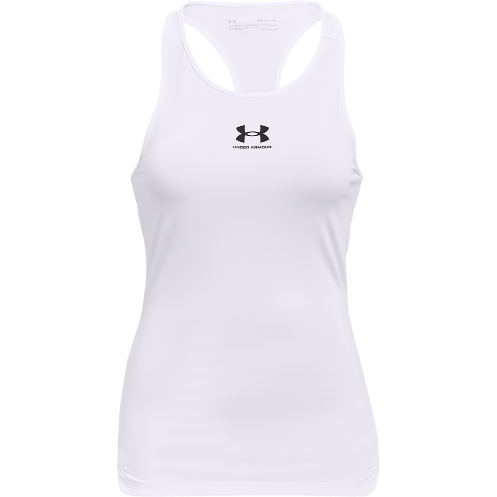 UA Hg Compression Tank Camiseta Manga Sisa blanco de mujer para baloncesto