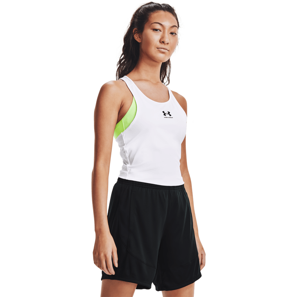 UA Hg Compression Tank Camiseta Manga Sisa blanco de mujer para baloncesto