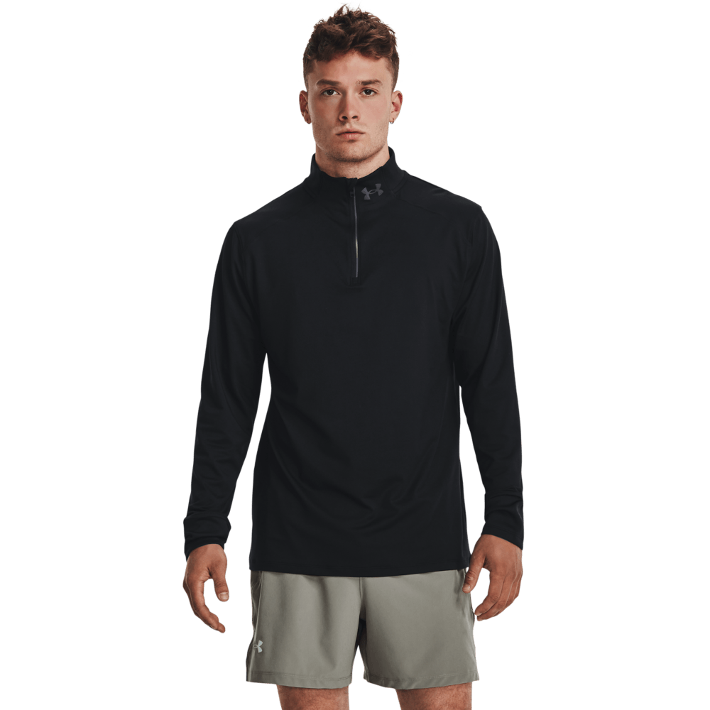 UA Launch Pro 1/4 Zip Chaqueta negro de hombre para correr