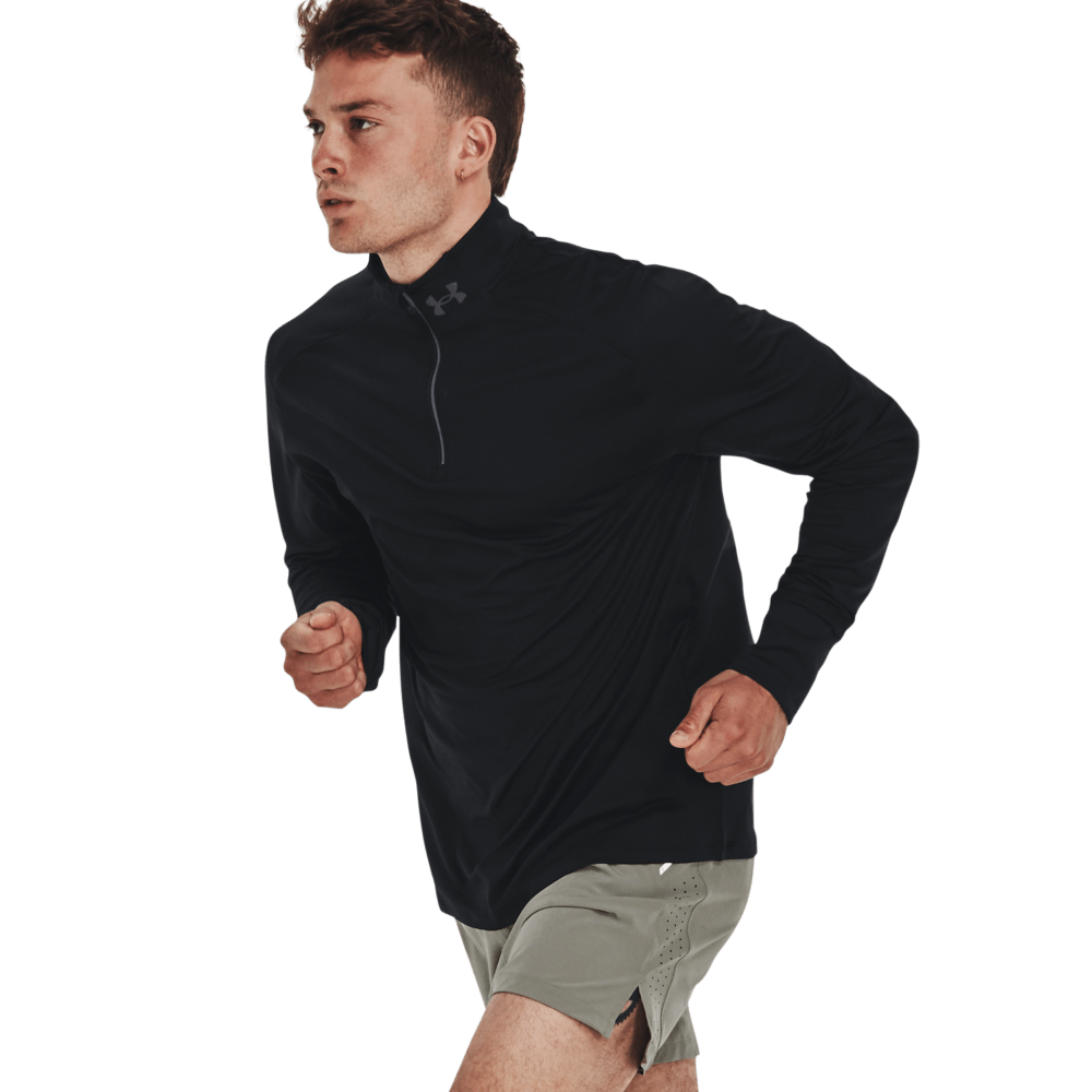 UA Launch Pro 1/4 Zip Chaqueta negro de hombre para correr