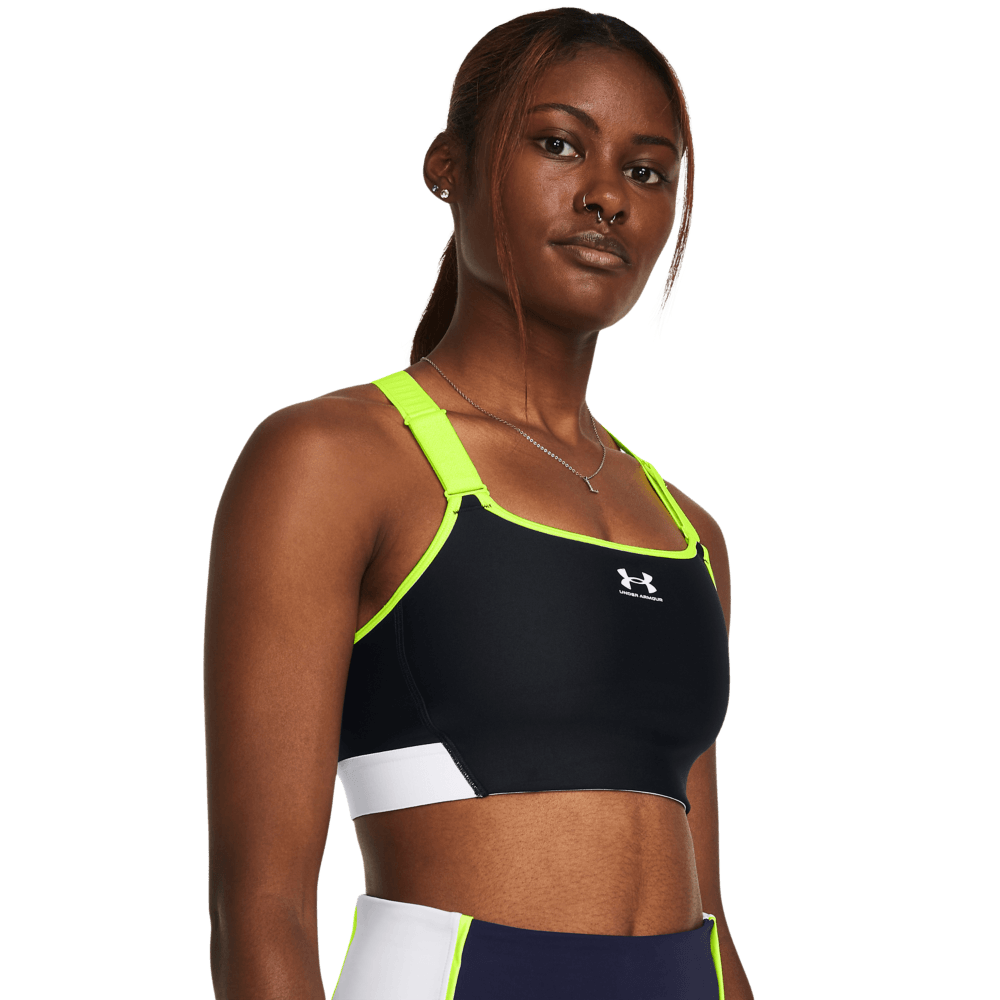 UA Hg Armour High Pocket Top negro de mujer para entrenamiento