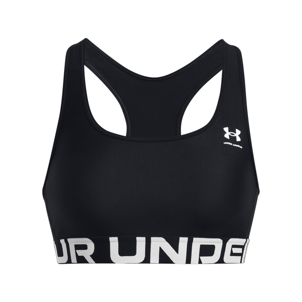 UA Hg Authentics Mid Branded Top negro de mujer para entrenamiento