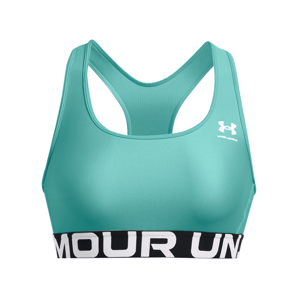 UA Hg Authentics Mid Branded Top azul de mujer para entrenamiento