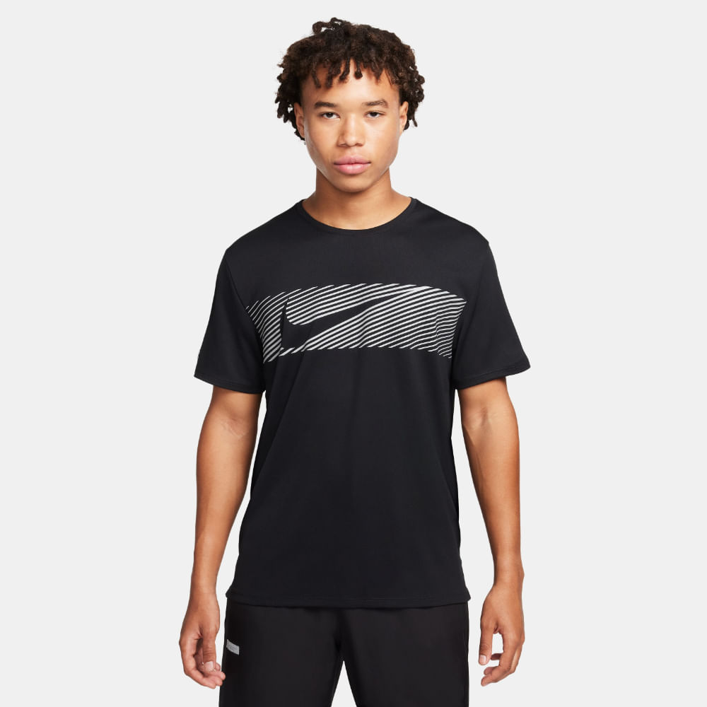 Nike M Nk Flash Miler Top Camiseta Manga Corta negro de hombre para correr