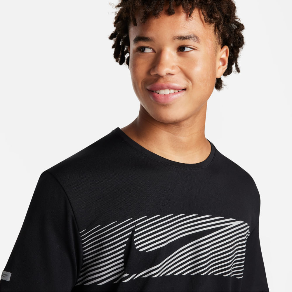 Nike M Nk Flash Miler Top Camiseta Manga Corta negro de hombre para correr