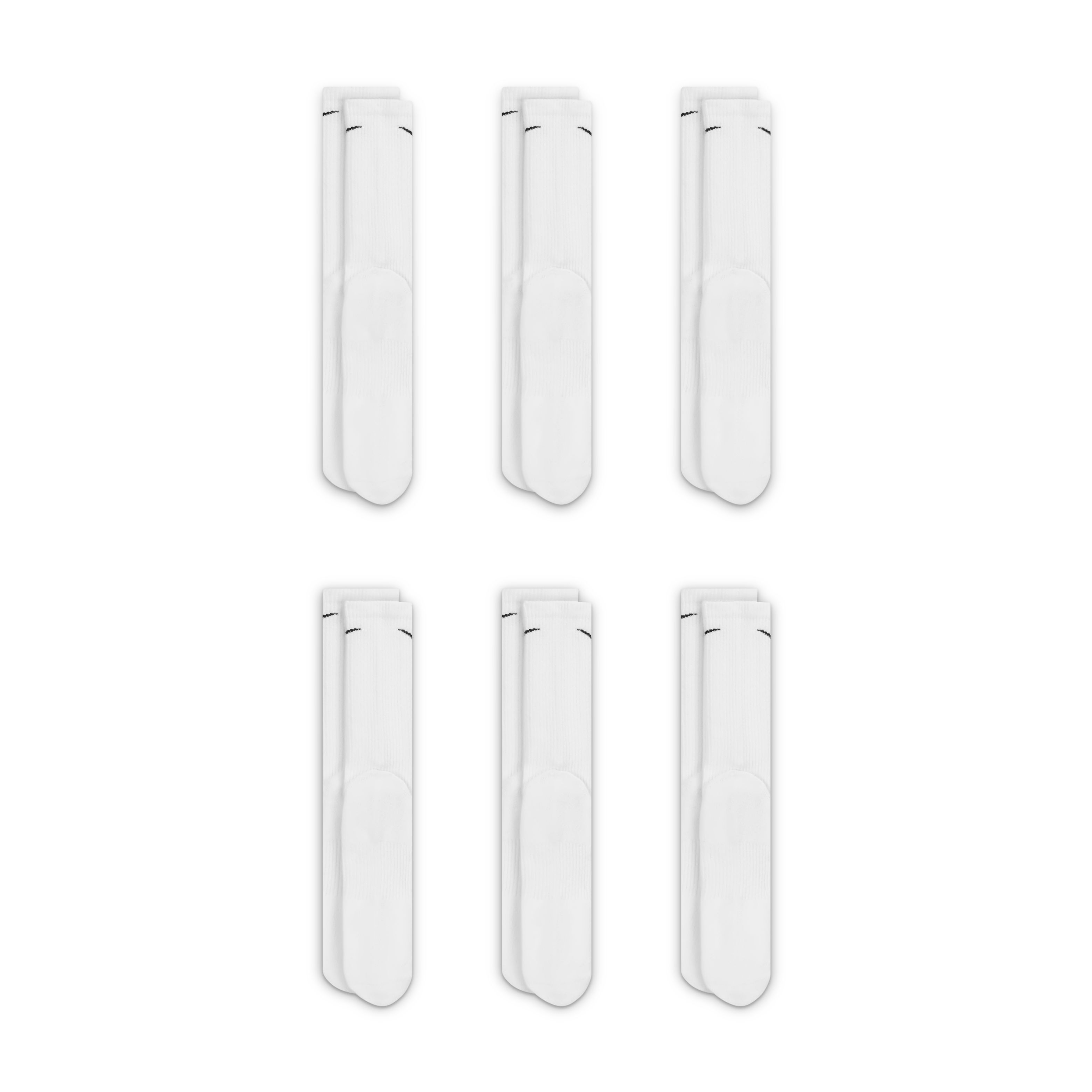 Nike U Nk Everyday Plus Cush Crew 6 Medias blanco de hombre para entrenamiento