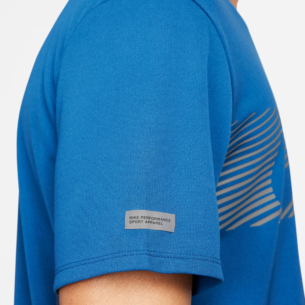 Nike M Nk Flash Miler Top Camiseta Manga Corta azul de hombre para correr