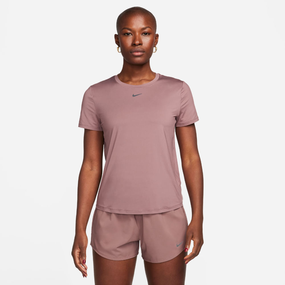 Nike W Nk One Classic Df Ss Top Camiseta Manga Corta morado de mujer para entrenamiento