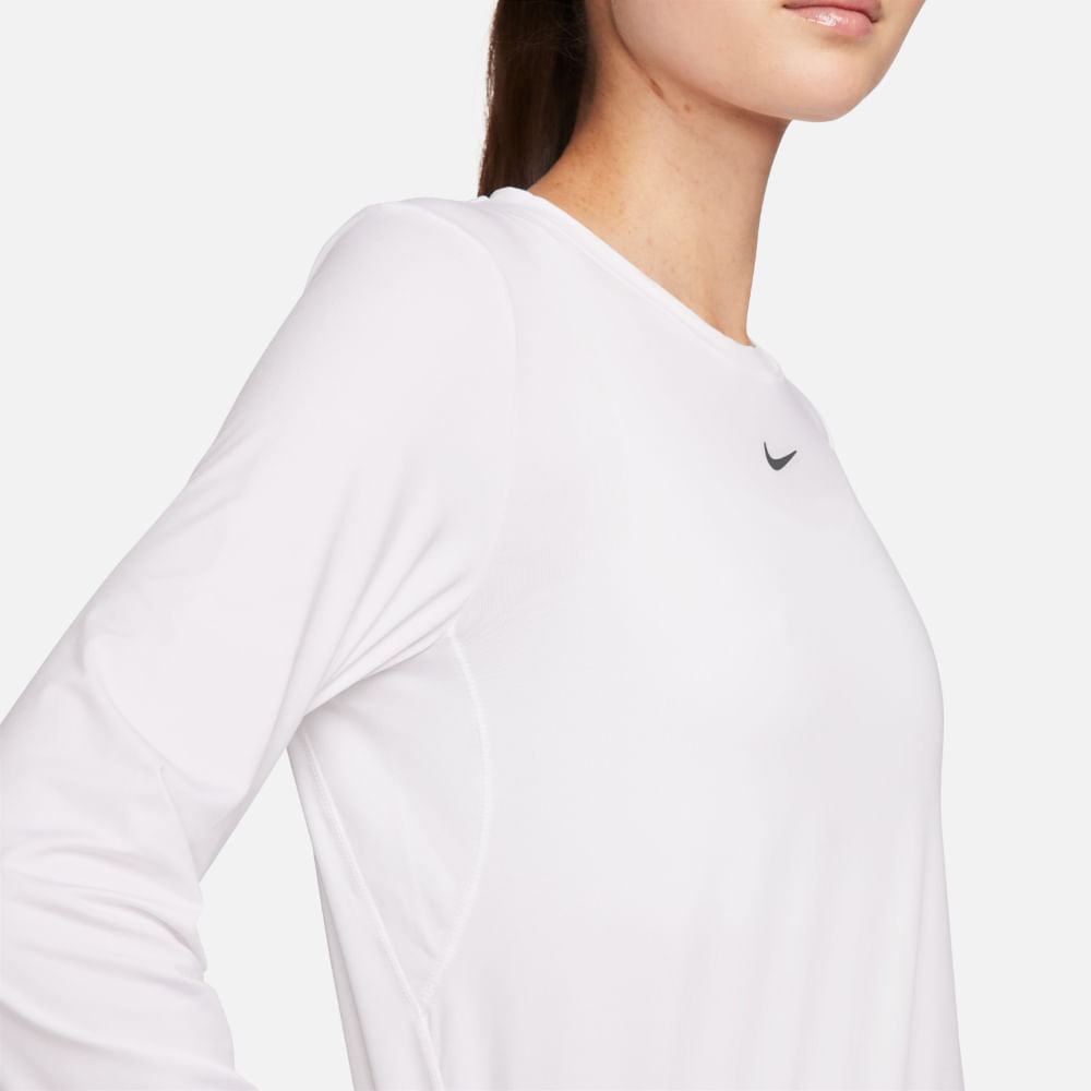 Nike W Nk One Classic Df Ls Top Camiseta Manga Larga blanco de mujer para entrenamiento