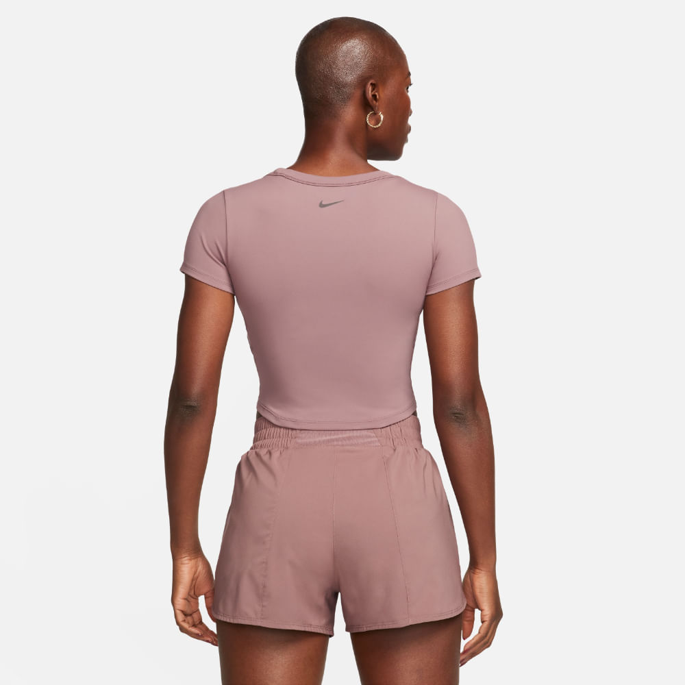 Nike W Nk One Fitted Df Ss Top Camiseta Manga Corta morado de mujer para entrenamiento
