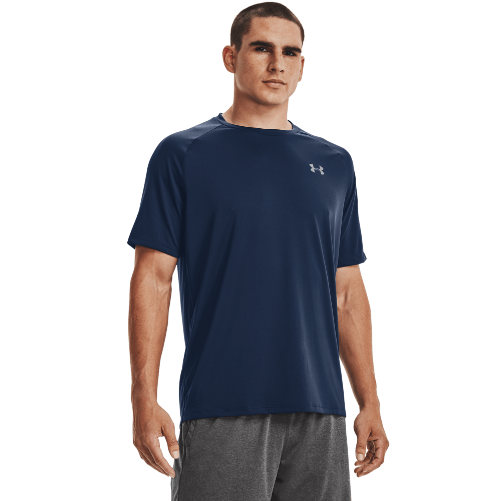 UA Tech 2.0 Ss Tee Camiseta Manga Corta azul de hombre para entrenamiento