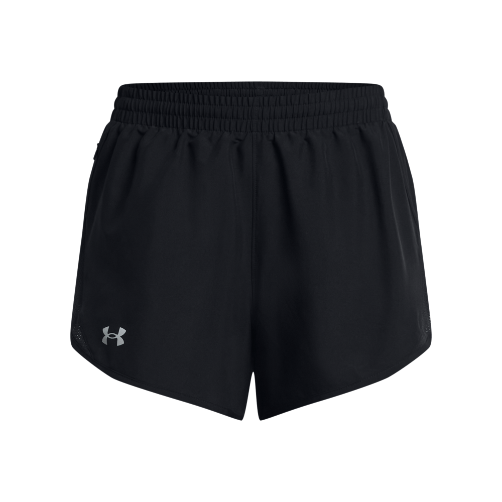 UA Fly By Short Pantaloneta negro de mujer para correr