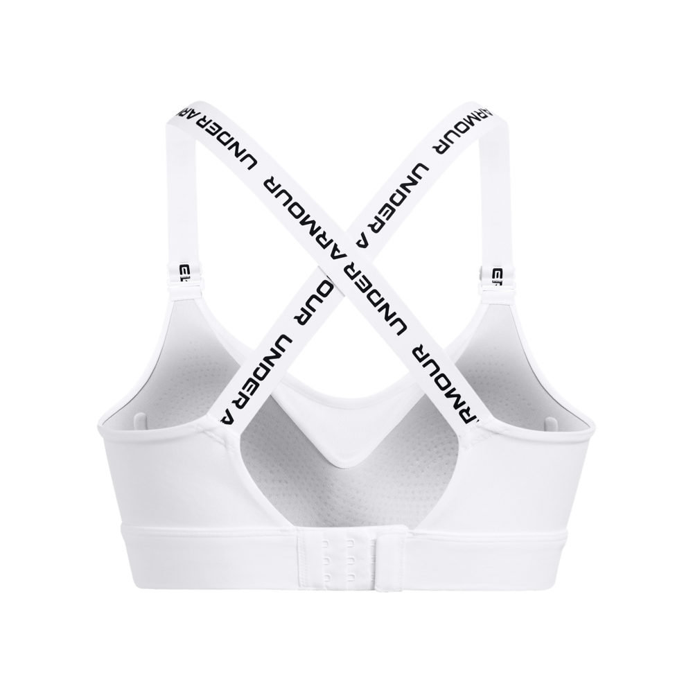UA Infinity High Bra Top blanco de mujer para entrenamiento