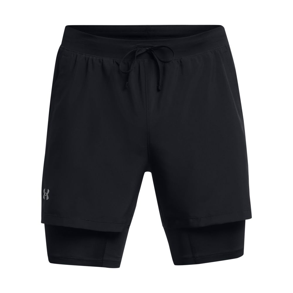 UA Launch 5  2-In-1 Short Pantaloneta negro de hombre para correr