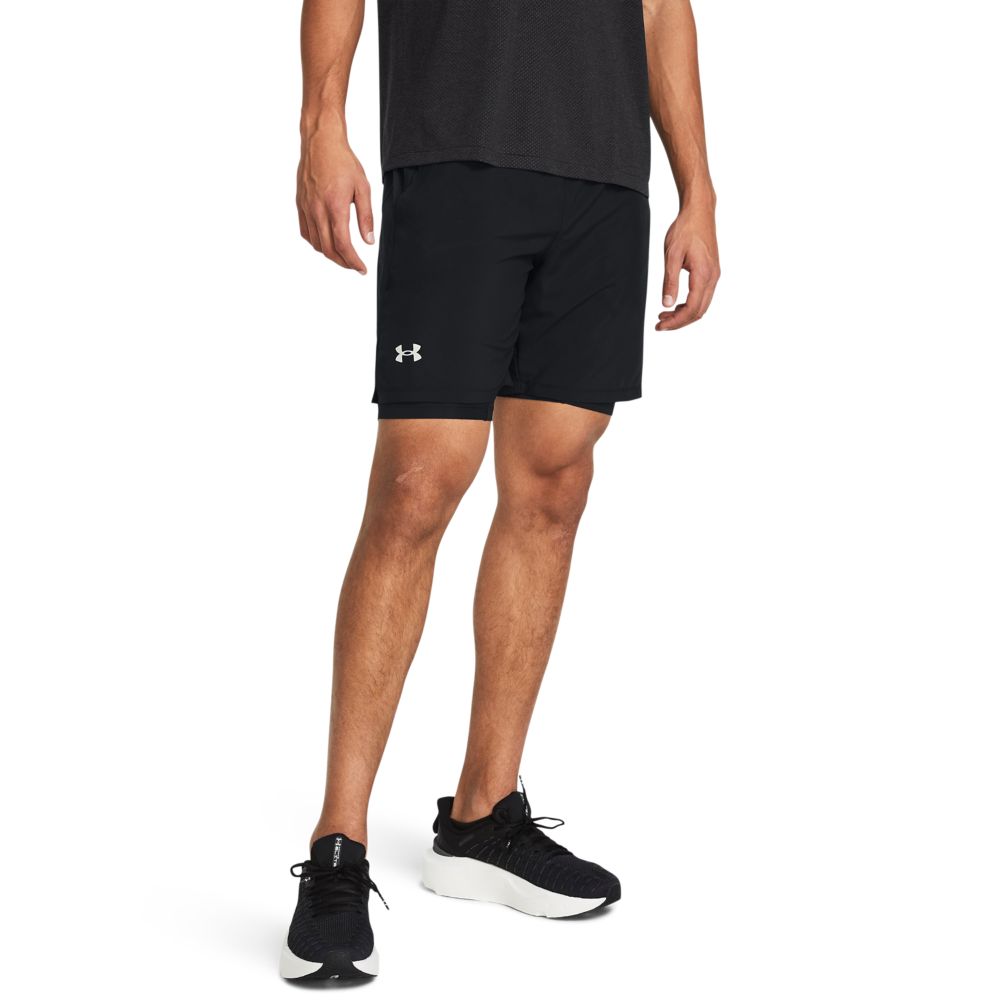 UA Launch 7  2-In-1 Short Pantaloneta negro de hombre para correr