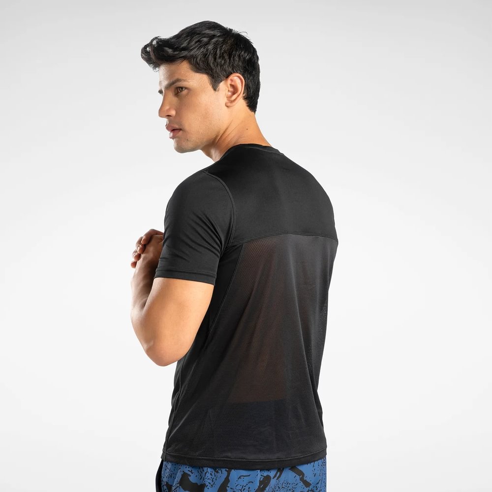 Reebok Running Ss Speedwick Tee Camiseta Manga Corta negro de hombre para correr