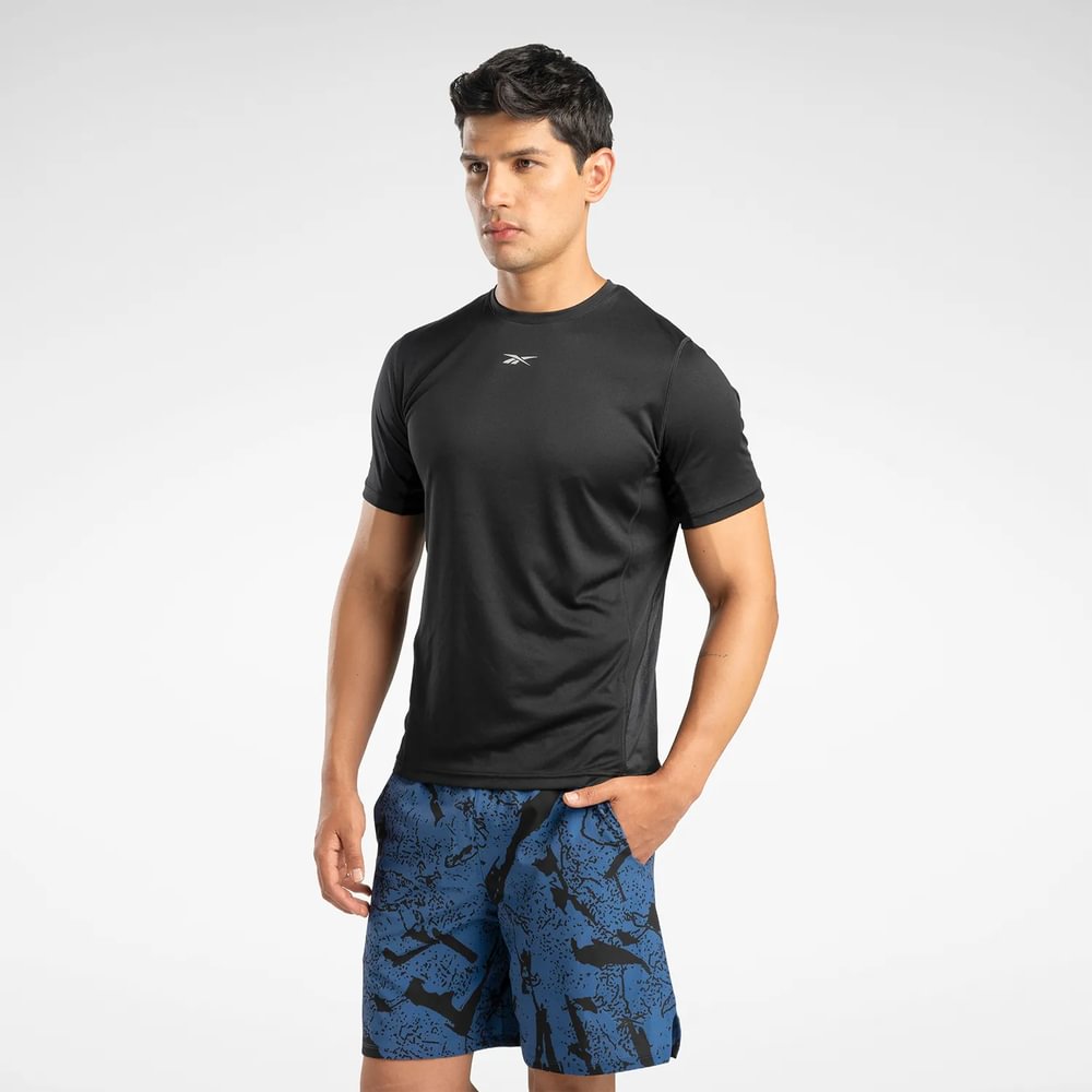 Reebok Running Ss Speedwick Tee Camiseta Manga Corta negro de hombre para correr