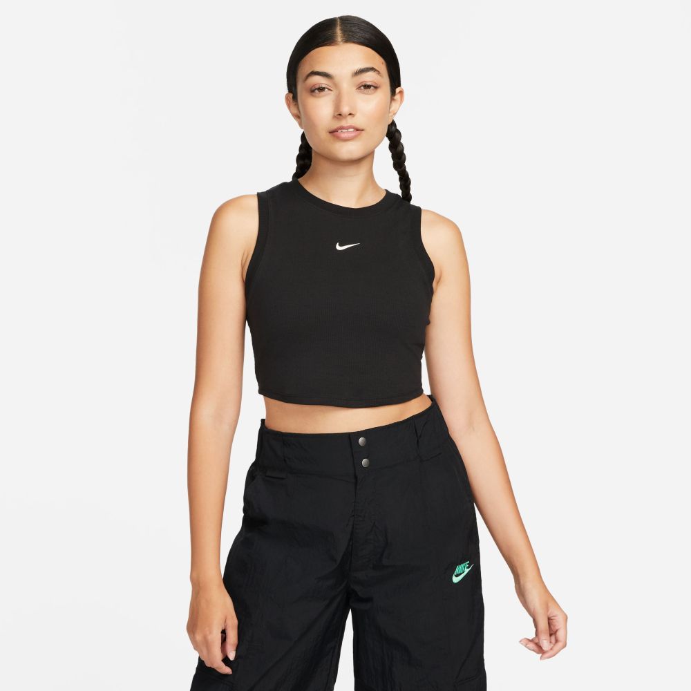 Nike W Nsw Essntl Rib Crp Tank Camiseta Manga Sisa negro de mujer lifestyle