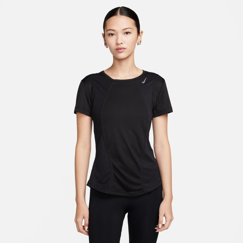 Nike W Nk Fast Df Ss Top Camiseta Manga Corta negro de mujer para correr
