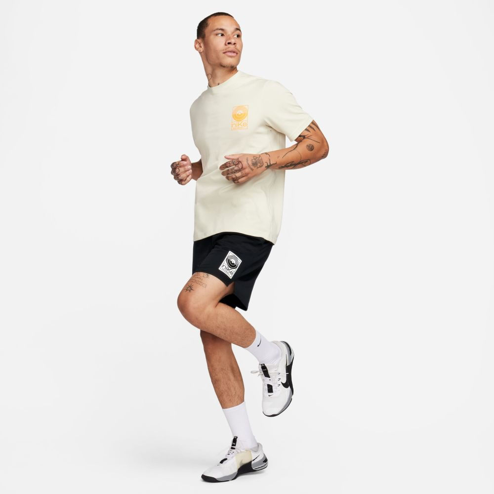 Nike M Nk Df S72 Primary Ss Top Camiseta Manga Corta beige de hombre para entrenamiento