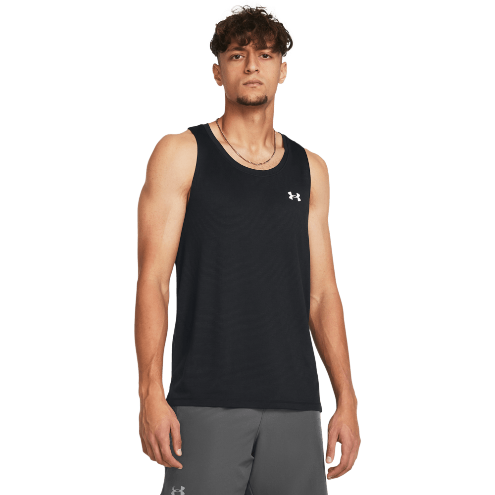 Under Armour Ua Streaker Singlet Manga Sisa Negro De Hombre Para Correr