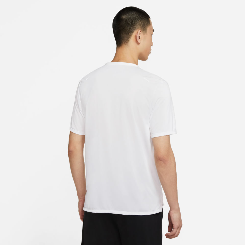 Nike M Nk Df Rise 365 Ss Camiseta Manga Corta blanco de hombre para correr